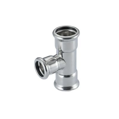 Good price Stainless Steel 304 316L Water Supply Pipe Press Fittings EN10312 Reducing Tee online